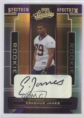 2005 Playoff Absolute Memorabilia Spectrum Gold Erasmus James Rookie Auto RC 0af