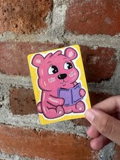 ACEO Original Bear Reading Drawing Cartoon Acrylic Marker by berriadoodles 