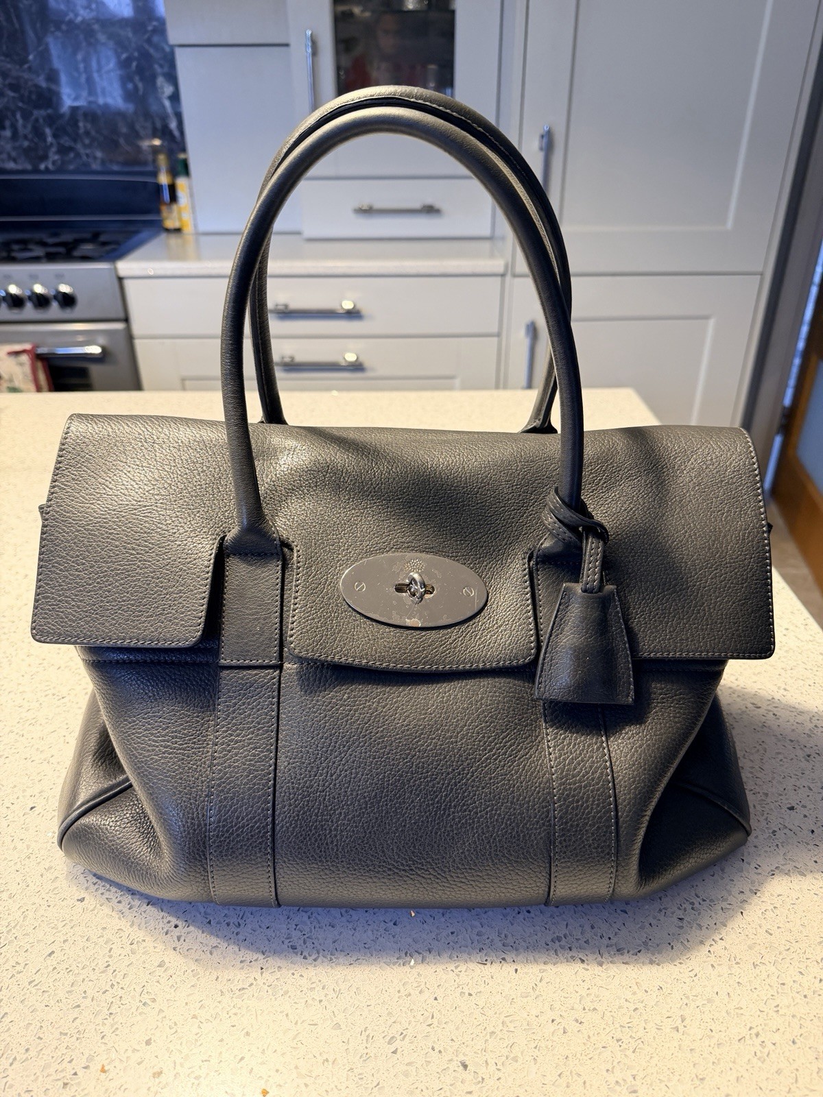 Mulberry Bayswater Bag in Soft Grain Leather In Grey (Beautiful Condition)