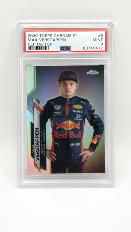 2020 TOPPS CHROME FORMULA 1 #6 MAX VERSTAPPEN REFRACTOR PSA 9