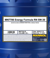 MANNOL Energy Formula RN 5W-30 20L Motoröl MB 229.51 MB 229.31 MB 226.51 ACEA C4 MANNOL Energy Formula RN 5W-30 20L Motoröl MB 229.51 MB 229.31 MB 226.51 ACEA C4