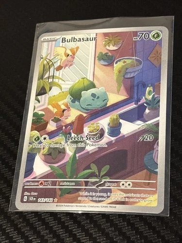 Pokemon Bulbasaur Stellar Crown Illustration Rare Card 143/142 NM/Mint Condition