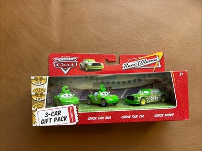 Cars 3台セット チャックファンミア/ティア/ヒックス Disney Pixar Cars 3 Pack Race O Rama Chick Hicks Fan Mia & Tia NIB