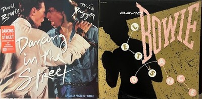 2x David Bowie 12'' Vinyl Record Promo Singles Dancing in the Street Let's Dance!