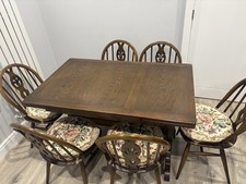 Ecrol Vintage Elm Extending Table 6 Chairs In Excellent Condition