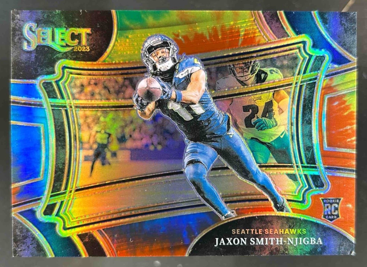 2023 Select Jaxon Smith-Njigba RC Tie Dye Prizms Field Level #22/25 Seahawks