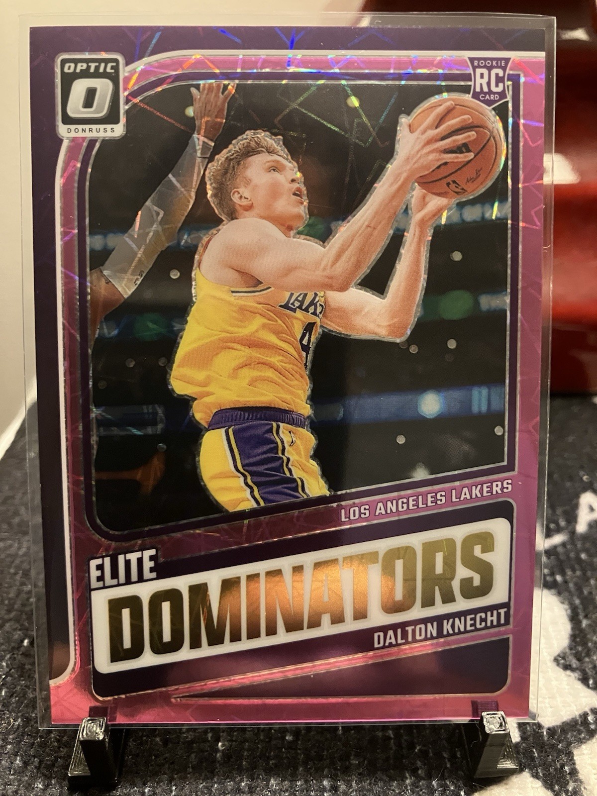 2024-25 Donruss Optic Dalton Knecht #15 RC Elite Dominators Pink Velocity /79