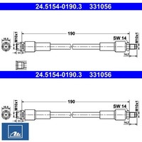 2X Bremsschlauch Ate 24.5154-0190.3 2 BremsschläUche Rechts Links Hinten
