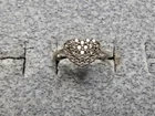 GRANDMA GRABE'S BEAUTIFUL VINTAGE 925 STERLING SILVER CZ HEART .9G RING SIZE 3