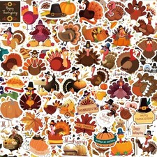 300 Pcs Thanksgiving Stickers, No Repeating Vinyl Waterproof Fall Stickers fo...