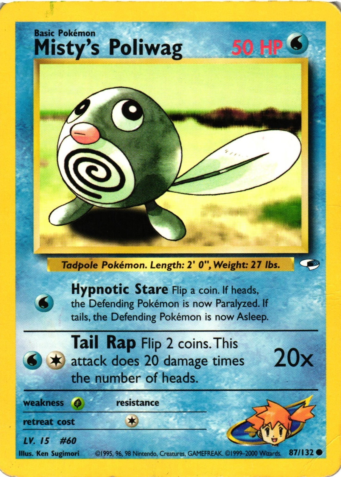 Pokémon TCG Misty's Poliwag Gym Heroes 87/132 Regular Unlimited Common HP/DMG