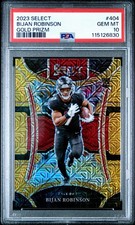 2023 Panini Select Bijan Robinson Gold Prizm 10/10 Suite Level Psa 10 #404