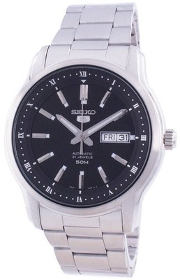 Seiko 5 Automatic Black Dial Stainless Steel 21 Jewels SNKP11K1 50M Mens Watch
