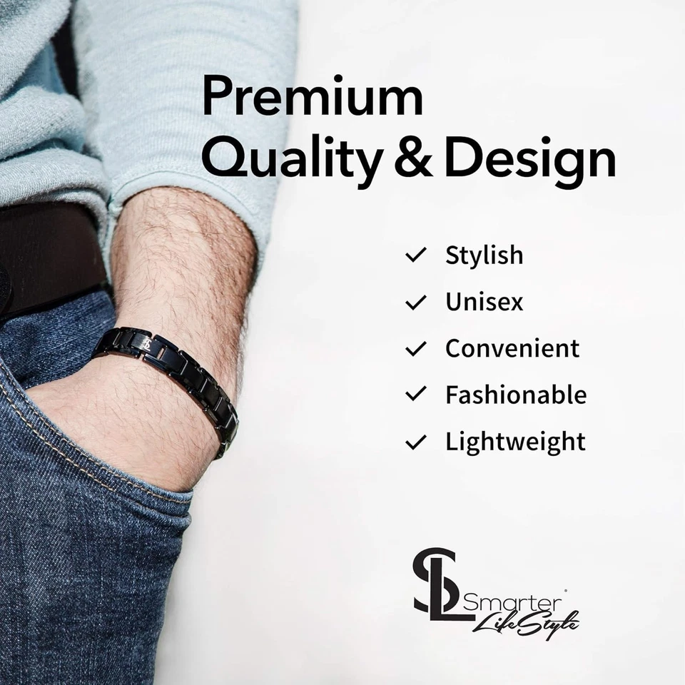 Elegant Black Bracelet with Extra Strength Magnets - Image 4 of 4