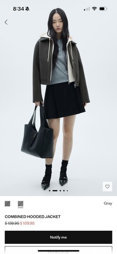 Mango Combined Hooded Jacket Size M - Picture 5 of 5
