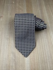 IKE BEHAR New York Silk Tie Designer Geometric Brown W3.75xL59 Made in USA