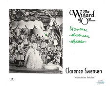Clarence Swensen Signed Autographed b/w The Wizard of Oz Munchkin Soldier Photo
