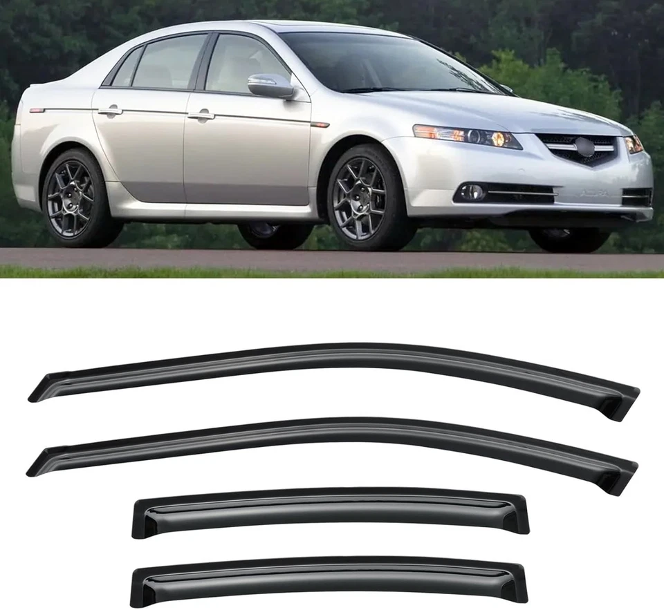 Stylish Smoked Window Visors for 2004-2008 Acura TL - Perfect Fit & Easy Install - Изображение 3 из 4