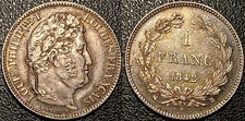 Louis-Philippe Ier - 1 franc argent 1842 B, Rouen SUP ! F.210/86
