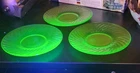 VTG Lot 3 Anchor Hocking Uranium Spiral Green Depression Bread Dessert Plates