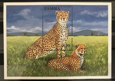 ZAMBIA - 1987 20K CARCAL & CHEETAH NHM MIN SHEETS SG MS541 cv &pound;15