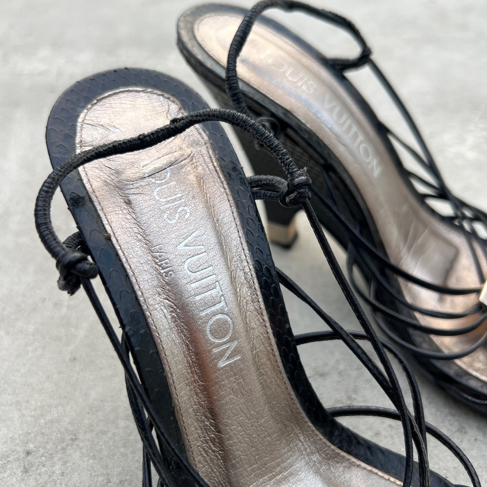 Louis Vuitton |Auth Vint Black Python Leather Sil… - image 15