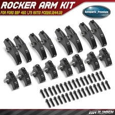 16x Aluminum Black Shaft Roller Rocker Arm w/ Bolts for Ford BBF 460 1.73 Ratio