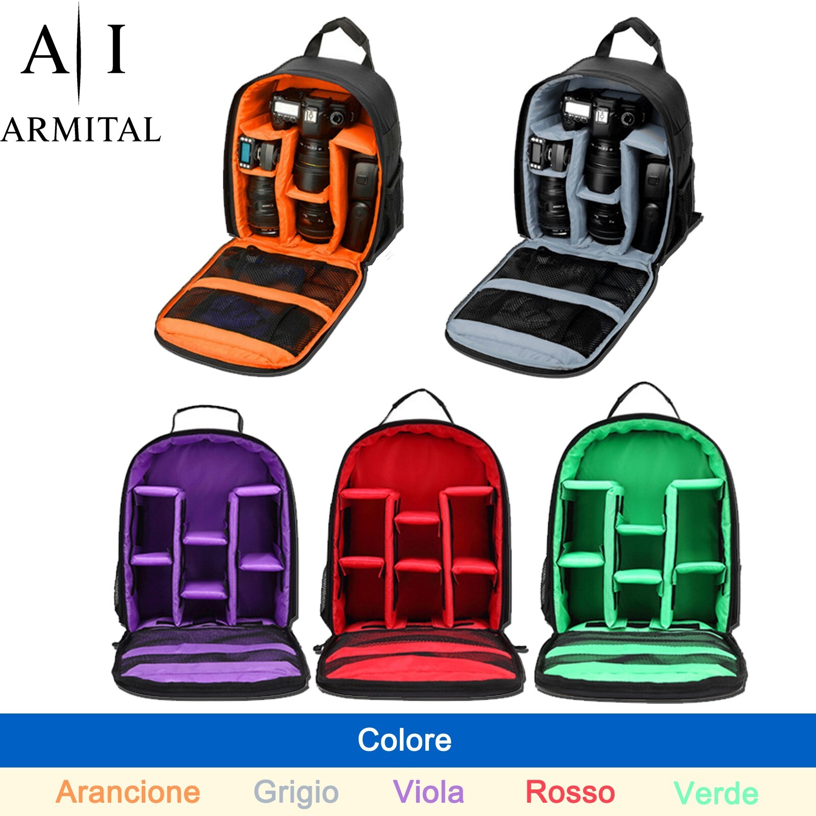 Custodia Borsa Zaino Fotocamera Reflex DSLR Impermeabile Multiuso Professionale