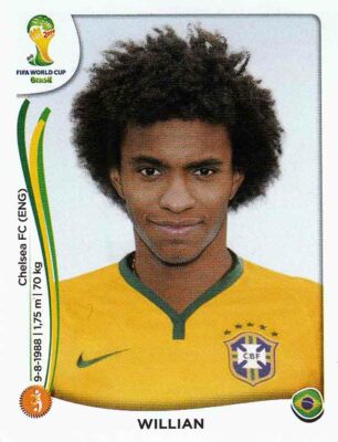 Panini Sticker Fußball WM 2014 Nr. 46: Willian Brasil Bild NEUWARE Worldcup