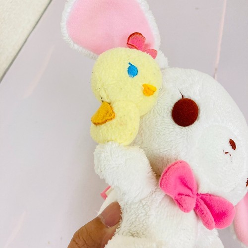 Sanrio Sugar Bunnies Shirousa Plush Soft Stuffed Toy White Pink Ribbon Duck JP - Picture 17 of 24