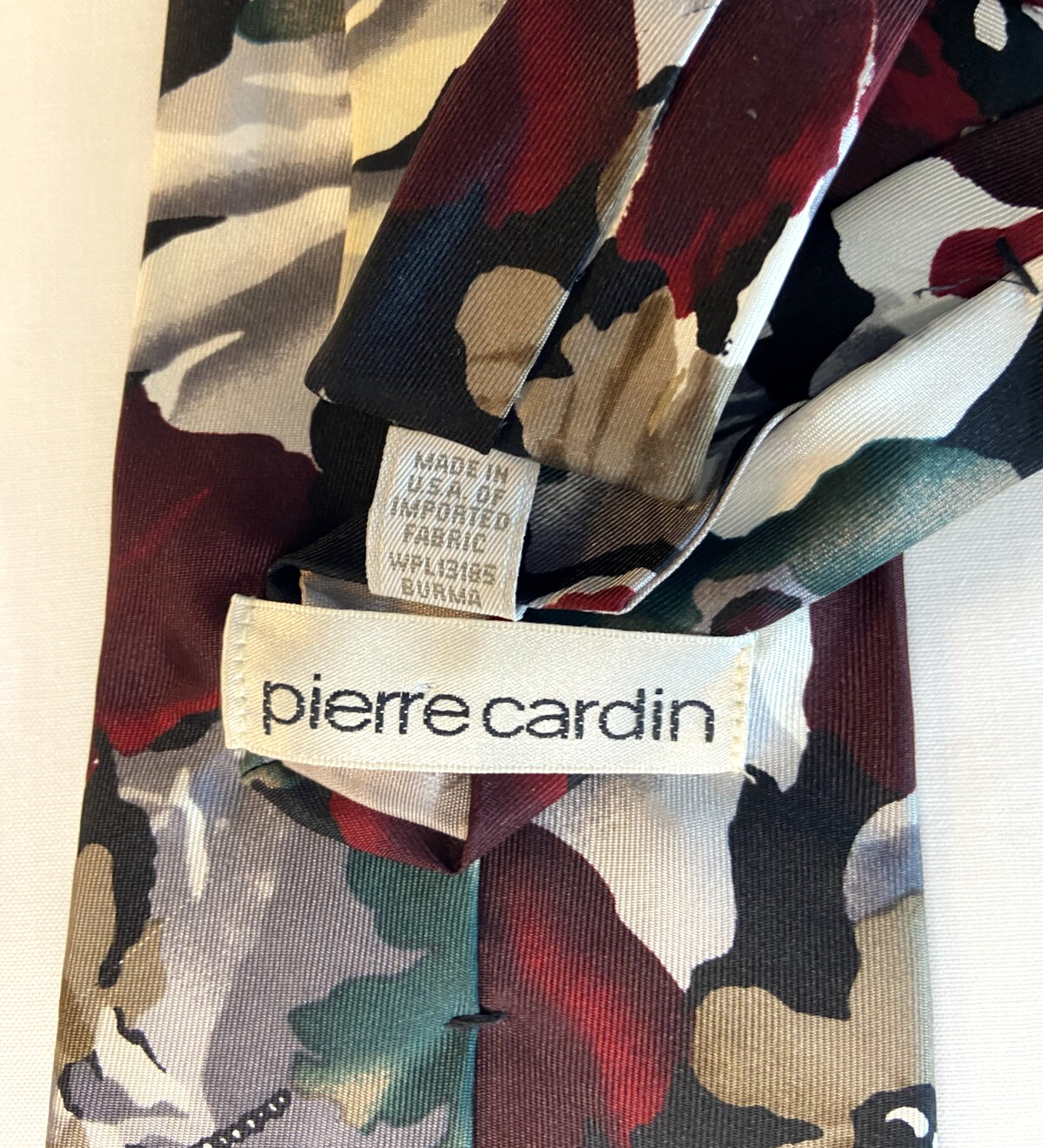 PIERRE CARDIN Vtg Abstract Floral Silk NECKTIE TIE