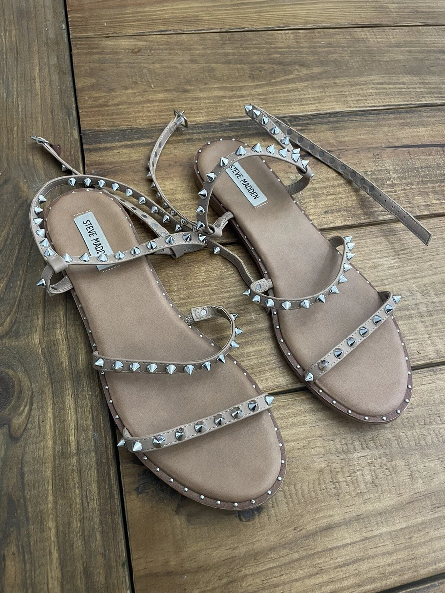 Clear strap sales studded sandals