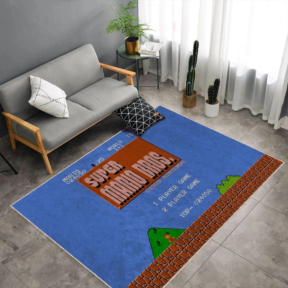 Super Mario Bros Nostalgic 80s Decoration, Nostalgic Rug, 80s Retro Game Rug - Image 2 of 4