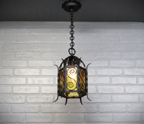 Vintage 1940's Spanish Revival Interior or Porch Light Gothic Light Hand Wrought - Picture 1 of 12