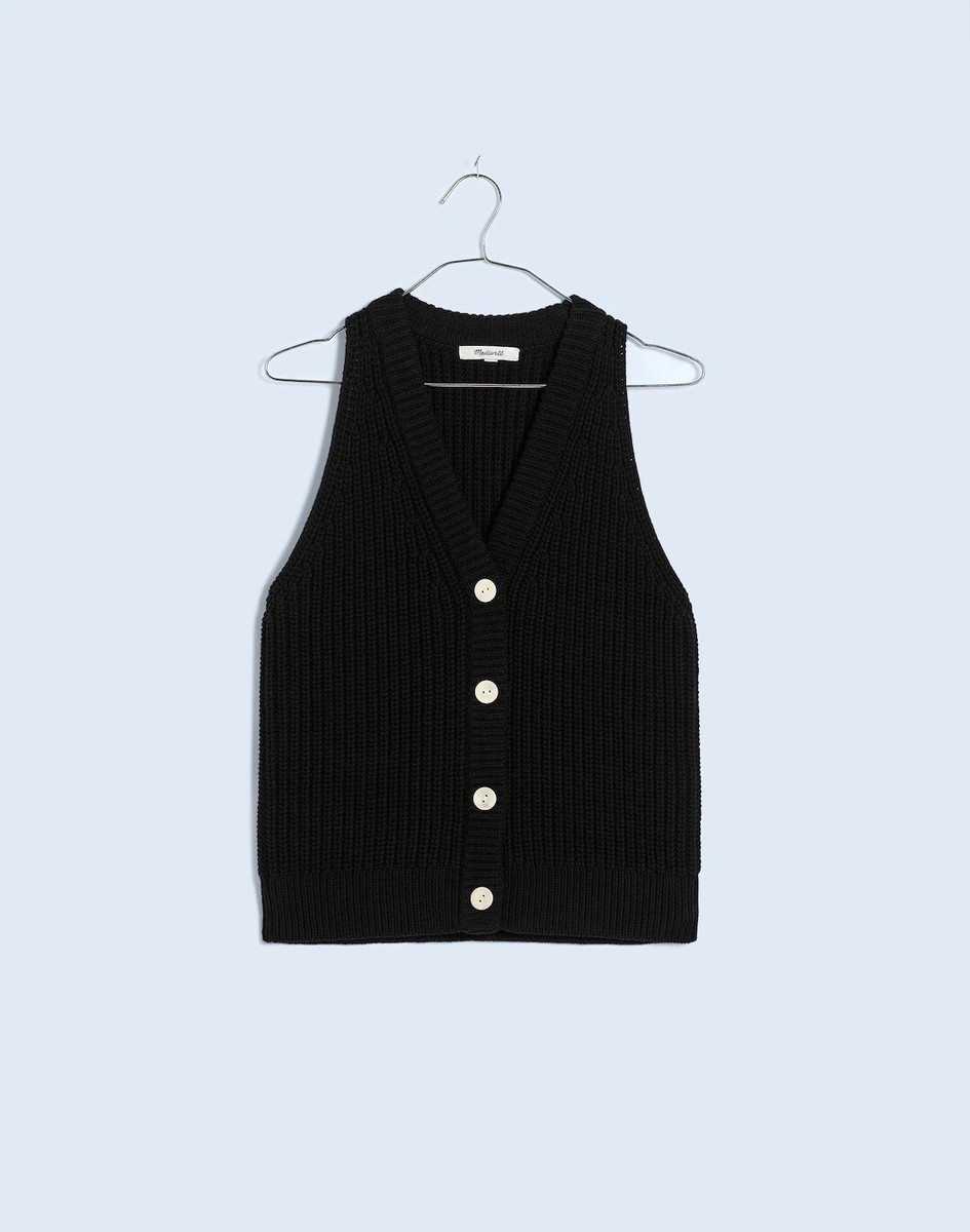 Madewell Cutaway Sweater Vest In Black Size XS NWT | eBay