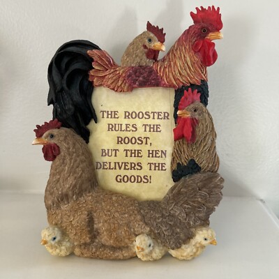 Chickens Farmhouse 3D Picture Frame Or Saying Roosters Hens & Chicks  Standing