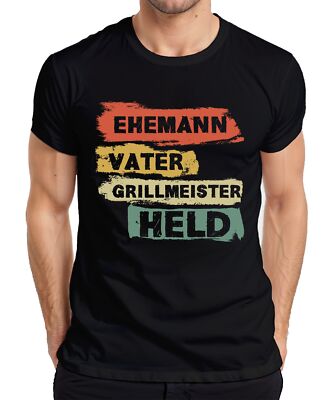 Ehemann Vater Grillmeister Held Vatertagsgeschenk für Väter Papa Herren T-Shirt
