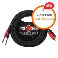 Pig Hog PD-R1415 Solutions 15ft Dual RCA (Male) to Dual -1/4" Cable - NEW