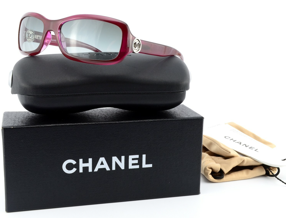 CHANEL 2点セット CHANEL 6024 Sunglasses C914 11 57-17 Square Deluxe Lady Burgundy