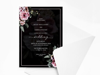 Personalisierte florale Hochzeitseinladungen mit Umschlägen