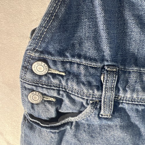 OLD NAVY GIRL'S Size Medium (8) RAILROAD STRIPE FRAYED HEM SHORTALLS Excellent! - Picture 6 of 14