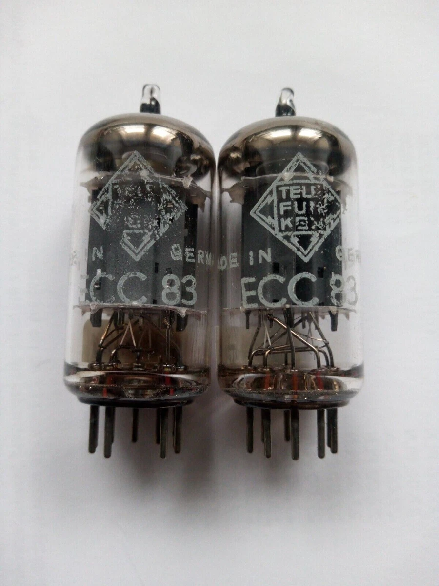 Balanced Pair ECC83 / 12AX7 Telefunken Smooth Plate, Diamond 