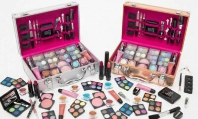 Dawn Till Dusk Make Up große Aufbewahrung Kosmetikkoffer Set Silber/Roségold, 54 Teile