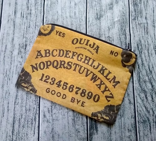 Ouija Board Zipper Pouch Mesh Cosmetic Makeup Bag Halloween Handmade to Order - Picture 2 of 3