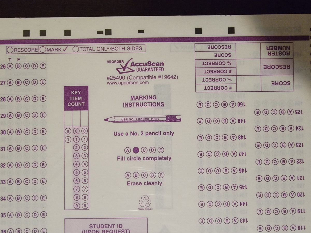 Scantron General Purpose Answer Sheet Pack Of 500 - Sealed