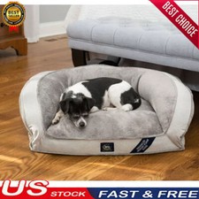 Memory Foam Fill Mini Couch Dog Bed Grey Small Removable Machine Washable Cover