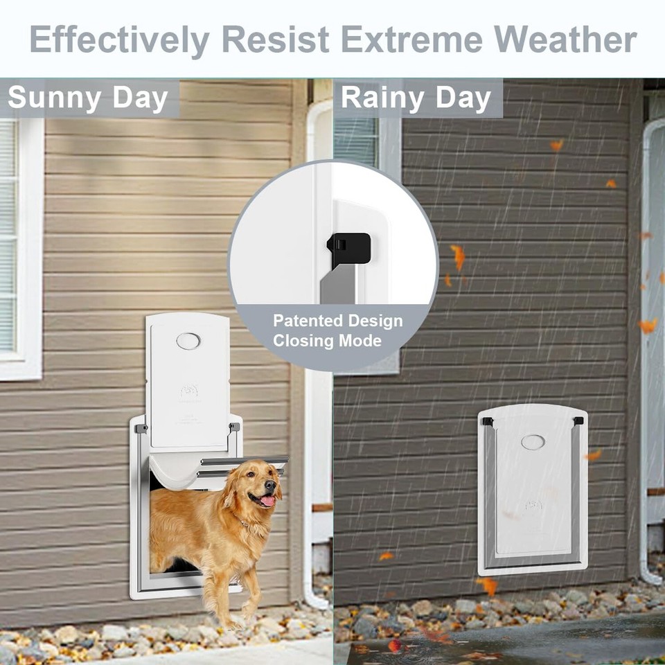 Steel Dog Door for Wall, Energy Efficient Pet Door, Telescoping Tunnel