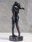NEW 11" Rose Sky Marblesque Modern Lovers Embrace. Resin Figurine Sculpture 11x4