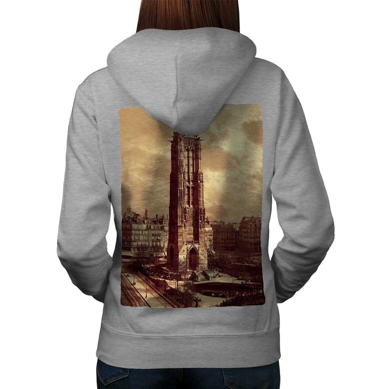 Wellcoda Vintage Photos Architecture Womens Hoodie Back