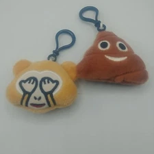 Plush Emoji Toy Backpack Clips Keychains set of 2